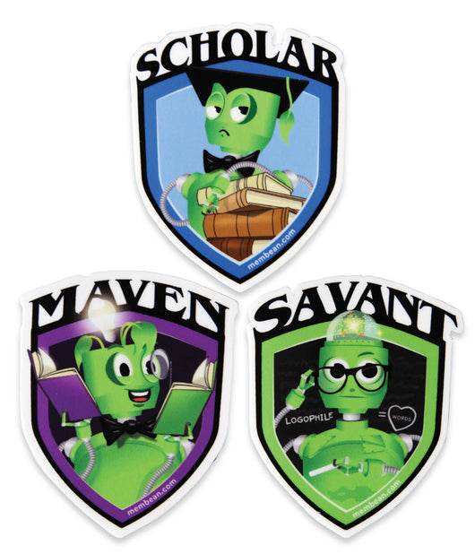 Assorted Membean Stickers - (Pack of 12, 4 of each design)