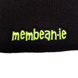 Logo detail of black beanie
